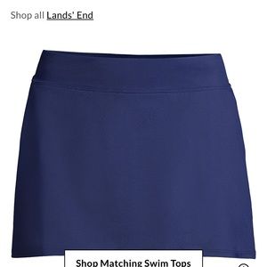 Lands End Size 14 Blue Bathing Suit Skirt Over Swim Bottom Skort
